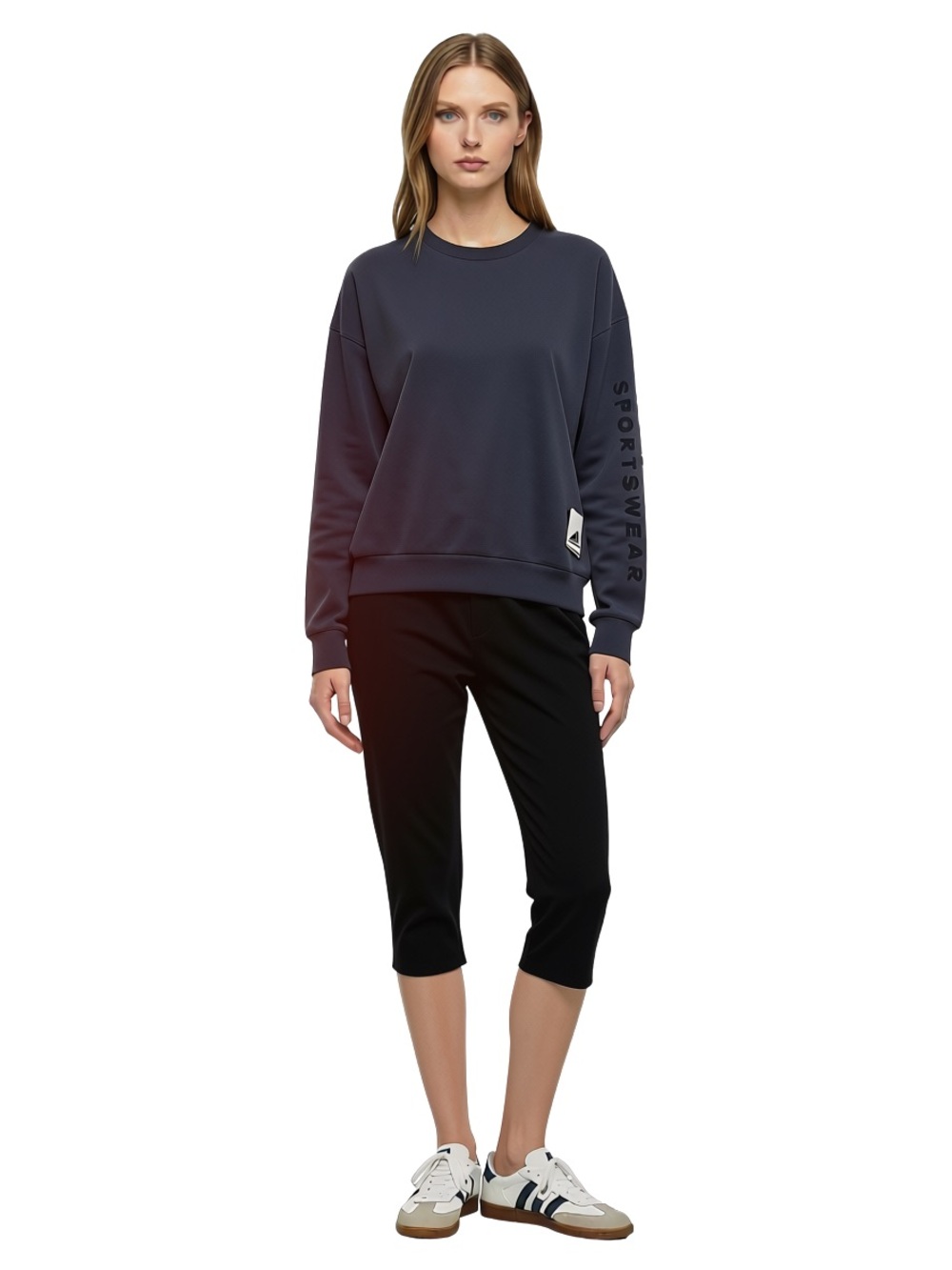 adidas unisex black Crewneck Sweatshirt with Sleeve Sportswear Graphic